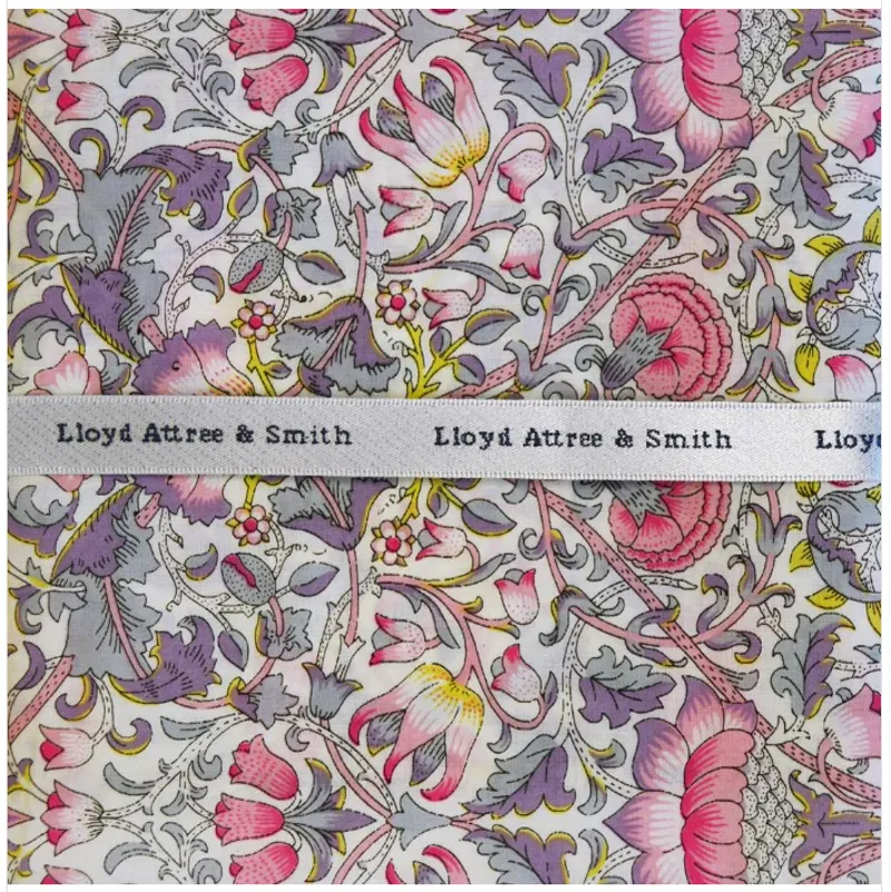 L.A. Smith Liberty Print Blue Bell Pocket Square Pink LIBTPH01/2